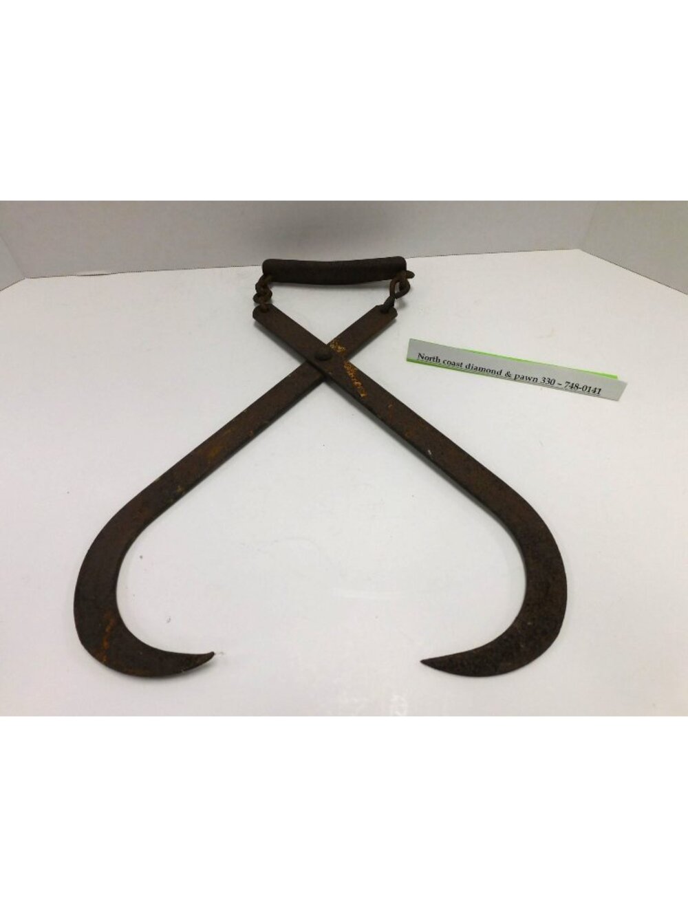 Vintage Rustic Ice Block Log Hay Tongs DW373